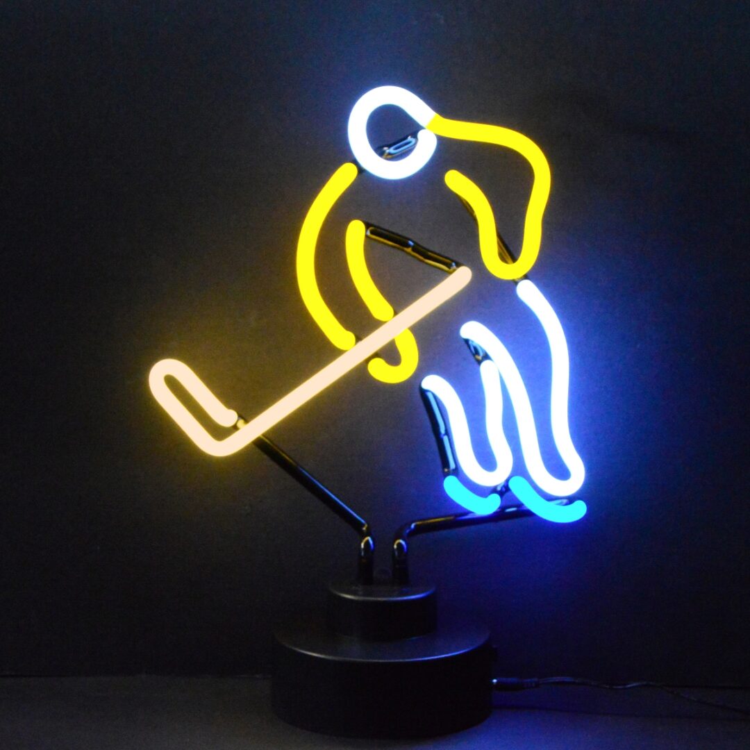 Hockey Player Neon Sculpture