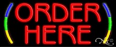 Order Here Business Neon Sign