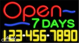 Open 7 Days Neon w/Phone #