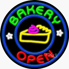 Bakery2 Open Circle Shape Neon Sign