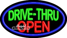 Drive-Thru Open Flashing Neon Sign