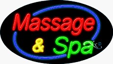 Massage & Spa Oval Neon Sign