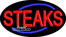 Steaks Flashing Neon Sign