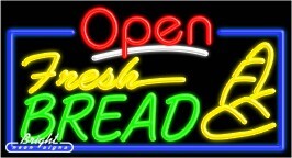 Fresh Bread Open Neon Sign