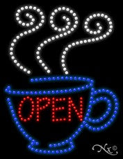 Open Coffee LED Sign