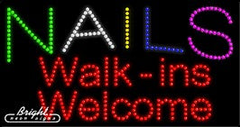 Nails Walk-ins Welcome LED Sign