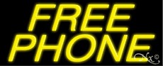 Free Phones Neon Sign