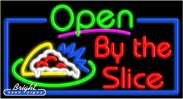 Pizza By the Slice Open Neon Sign