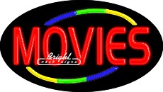 Movies Flashing Neon Sign