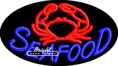 Seafood Flashing Neon Sign