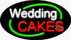 Wedding Cakes Oval Neon Sign