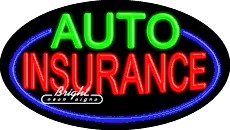 Auto Insurance Flashing Neon Sign