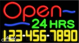 Open 24 Hrs Neon w/Phone #