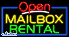 Mailbox Rental Open Neon Sign