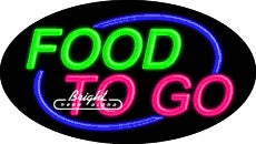 Food To Go Flashing Neon Sign