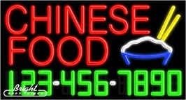 Chinese Food Neon w/Phone #