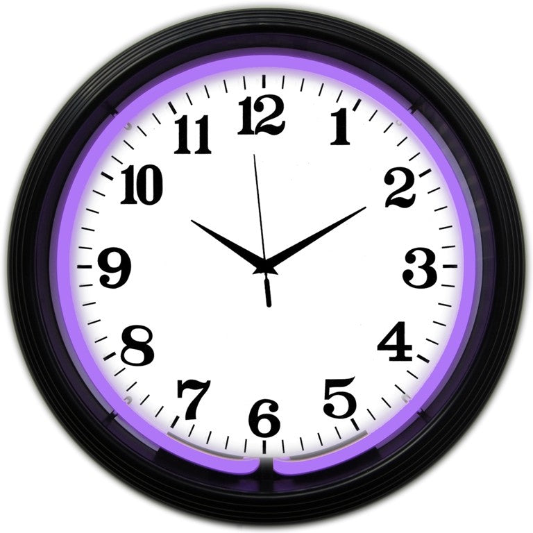 Black Rim Purple Standard Neon Clock