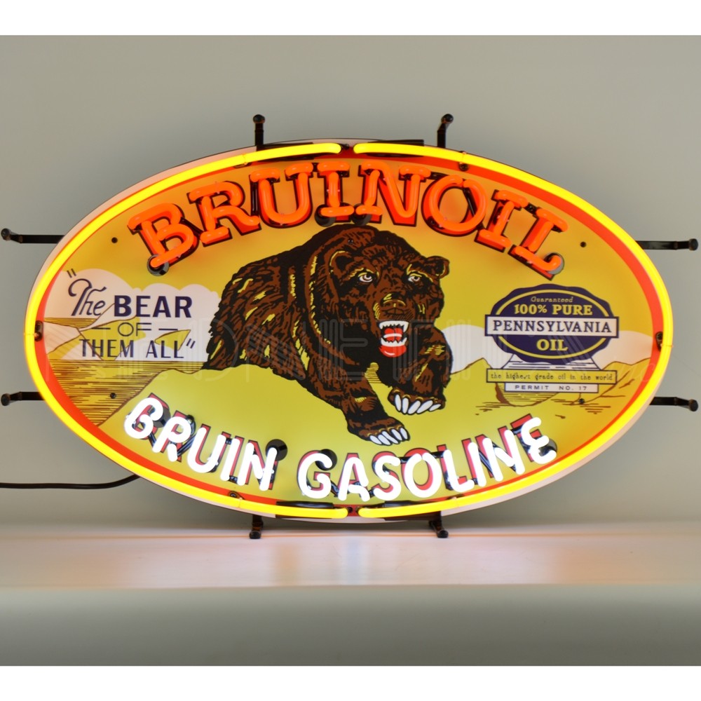 Auto Gas Bruin Oil Gasoline Neon Sign