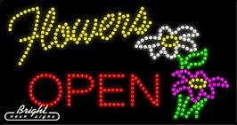 Flowers Open LED Sign