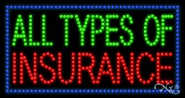 All Types of Insurance LED Sign