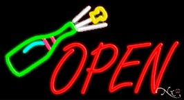 Champagne Open Neon Sign
