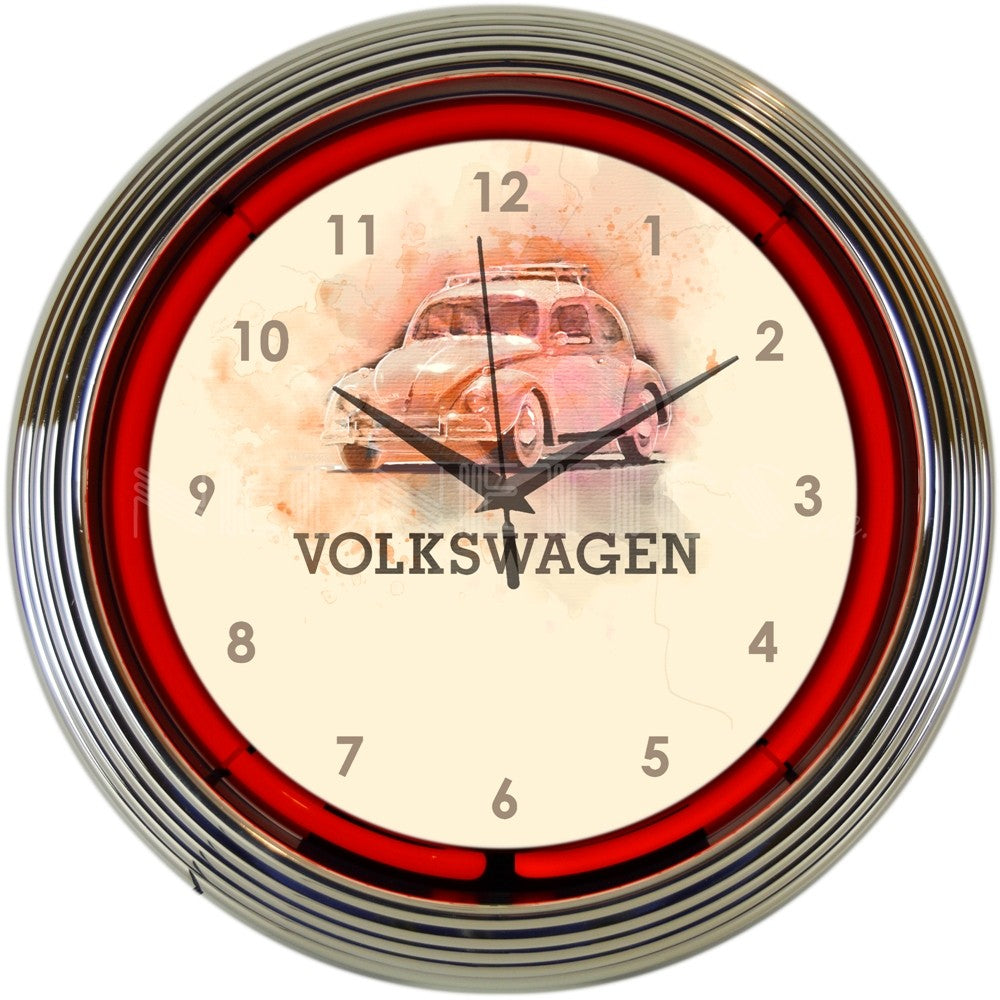 Volkswagen Beetle Neon Clock