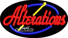 Alterations Flashing Neon Sign