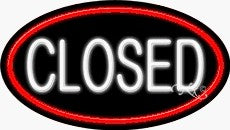 Closed Oval Neon Sign