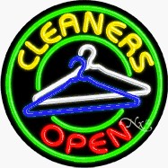 Cleaners Circle Shape Neon Sign
