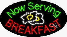 Now Serving Breakfast LED Sign