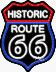 Historic Route 66 Business Neon Sign