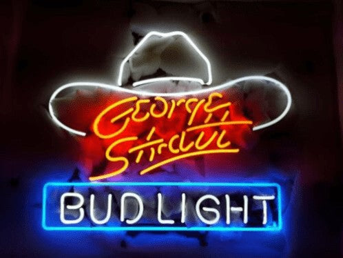Neon Budlight Beer Sign featuring George Strait