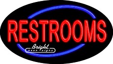 Restrooms Flashing Neon Sign