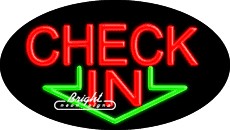 Check In Flashing Neon Sign
