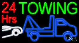 24 Hrs Towing Business Neon Sign