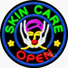 Skin Care Open Circle Shape Neon Sign