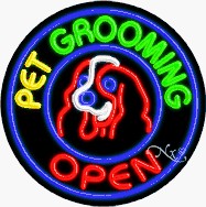 Pet Grooming Circle Shape Neon Sign