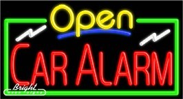 Car Alarm Open Neon Sign