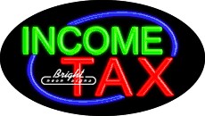 Income Tax Flashing Neon Sign