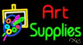 Art Supplies Business Neon Sign