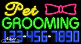 Pet Grooming Neon w/Phone #