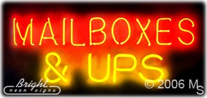 Mailboxes UPS Neon Sign
