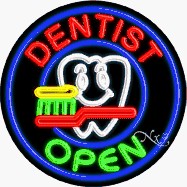 Dentist Circle Shape Neon Sign