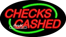 Checks Cashed Flashing Neon Sign