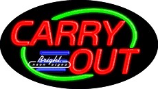 Carry Out Flashing Neon Sign
