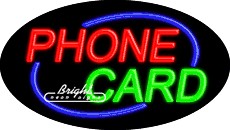 Phone Card Flashing Neon Sign