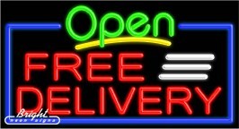 Free Delivery Open Neon Sign