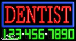 Dentist Neon w/Phone #