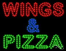 Wings & Pizza LED Sign