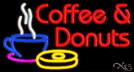 Coffee Donuts Neon Sign